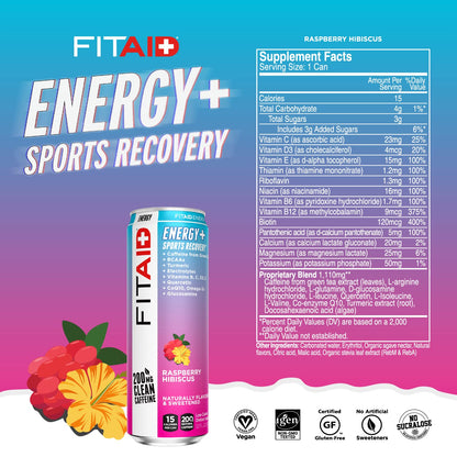 FITAID ENERGY + SPORTS RECOVERY 200mg CLEAN CAFFEINE (354ml x 12 Cans Carton)