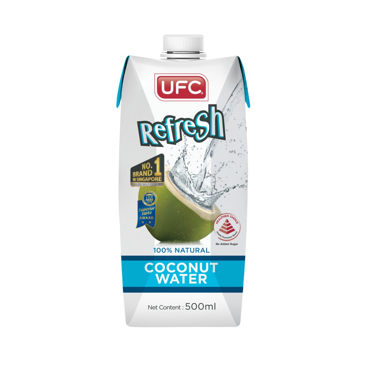 UFC Refresh Coconut Water 500ml x 24 Packs (2 Cartons of 12 Packs)